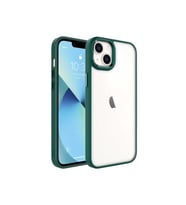 Apple iPhone 14 Uyumlu Kılıf Zore Krom Kapak (Koyu Yeşil)