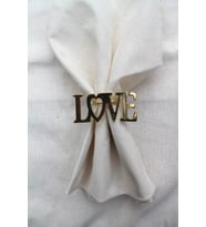 6 Adet Dekoratif Gold Love Peçete Halkası - Napkin Ring