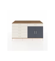 Kronos Konsol Tek Raflı 6 Çekmeceli 2 Kapaklı 176x59x99 Çam-Antrasit/Aytaşı