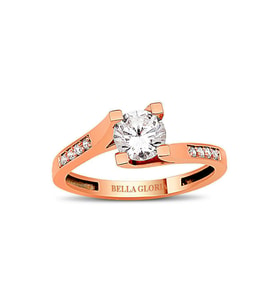 Bella Gloria Rose Altın Tektaş Yüzük (PR78003)