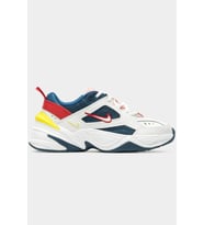 Nike M2K Tekno Leather Unisex Sneaker Hakiki Deri Spor Ayakkabı Beyaz Mavi Yükseklik 4cm