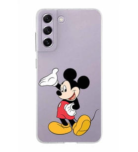 Samsung Galaxy S21 FE Kapak Mickey Mouse Tasarımlı Şeffaf Silikon Kılıf