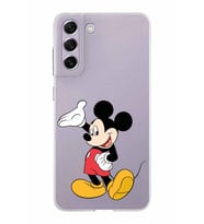 Samsung Galaxy S21 FE Kapak Mickey Mouse Tasarımlı Şeffaf Silikon Kılıf