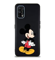 Realme 7 Pro Soft Premier Kapak Mickey Mouse-D Tasarımlı Silikon Kılıf - Siyah (Şeffaf)