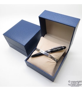 Kişiye Özel Metal Krom Unisex Bileklik + İsme Özel Mini Cep Kalemi - Hediyelik Kutulu Set (Karışık)