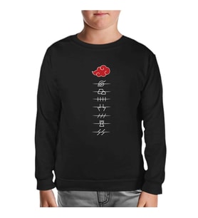 Naruto - Hidden Villages Akatsuki Siyah Çocuk Sweatshirt