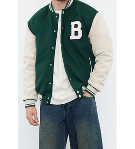 Tasarım Düz Astarlı Yaka Standart Regular Bomber Unisex Regular Fit Bomber Yaka Kolej Kışlık Mont