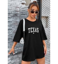 Texas Baskılı Tasarım Tshirt (Siyah)