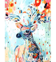 Geyik 2 Sayılarla Boyama Seti 50x65 cm (Tuvale Gerili)
