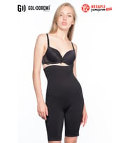 Gd Goldoremi Premium 2006 Kadın Yüksek Bel Basen ve Göbek Toparlayıcı Paçalı Mikrofiber Korse