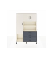 Arges Dolap 7 Raflı 4 Çekmeceli 3 Kapaklı 132x30x195 Aytaşı-Aytaşı/Antrasit