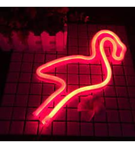 Flamingo Figürlü Kırmızı USB LED Duvar Lambası