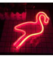 Flamingo Figürlü Kırmızı USB LED Duvar Lambası