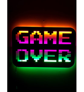 Game Over Led Işıklı Tablo