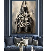 Cooking With Love Mutfak Önlüğü Dekoratif Kanvas - Mdf Ahşap Tablo