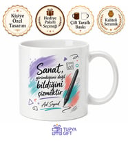İsimli Tablet Kalem Desenli Dijital Sanatçı Kupası Hediye Bardak Özel Tasarım