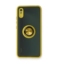 Xiaomi Redmi 9a Kılıf Montreal Yüzüklü Silikon Kapak - Sarı