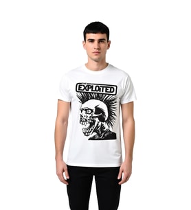 Erkek Punk Rock Grafik Baskılı Kısa Kollu Tişört %100 Pamuk Rahat Kesim Günlük Giyim Modern Şık