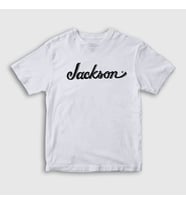 Presmono Unisex Çocuk Beyaz Logo Jackson Hediye Gitar T-Shirt 544039tt (Beyaz)