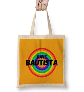 Dave Bautista- Vintage Retro Rainbow Style Warriors Design Wrestlers-gift Bez Çanta Uzun Saplı