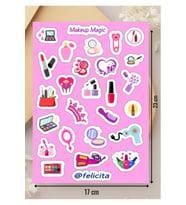 Makyaj Büyüsü Etiketleri Makeup Magic Çıkartma Defter Süsleme Hediyelik Sticker Seti - 1 Sayfa