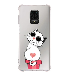Xiaomi Redmi Note 9 Pro Köşe Korumalı Antişok Kapak Coolcat Tasarımlı Şeffaf Silikon Kılıf