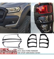 Ford Ranger 2015-2020 Far Ve Stop Çerçevesi Kaplama Siyah