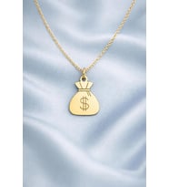 Kişiye Özel Dolar Sembolü Para Kesesi Kolye 925K Gümüş (Gold)