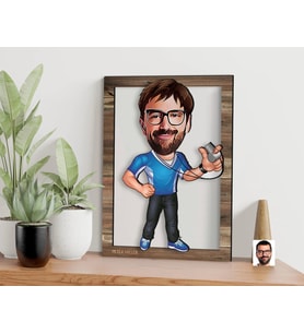 BK Gift Kişiye Özel Antrenör Karikatürlü 3D Ahşap Tablo, Sevgiliye Hediye, Arkadaşa Hediye, Yıl Dönümü Hediyesi, Doğum Günü Hediyesi-1