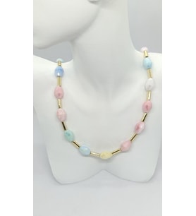 Candy Gold Renk Pastel Taşlı Kolye (43+5 cm)