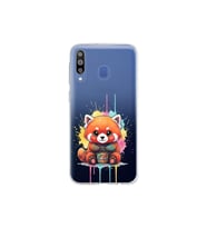 Samsung Galaxy M30 ile Uyumlu Splash Tilki Tasarımlı Şeffaf Silikon Kılıf