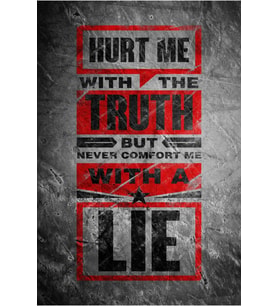 Hurt Me With Truth - Motive Edici Mini Retro Ahşap Poster - Hbb