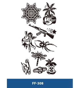 FF-308 ORTA BOY ÇOKLU DESEN GEÇİCİ DÖVME-TATTO