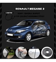 Renault Megane 3 Oto Araç Kapı Koruma Fitili 5metre Parlak Siyah Renk