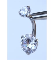 Tek Taş Küçük Boy Göbek Silver Piercing