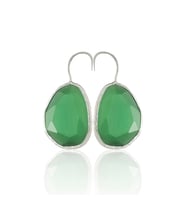 Kadir Jewellery Gümüş Kaplama Fosil Taşlı Küpe -El İşçiliği Ve Hipoalerjenik Küpe