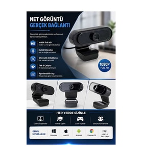 Webcam Orjınal 1080p Hd Konferans Kamera Dahili Mikrofon Görüntülü Sohbet Yayın Kamerası Hd Video Ae-112