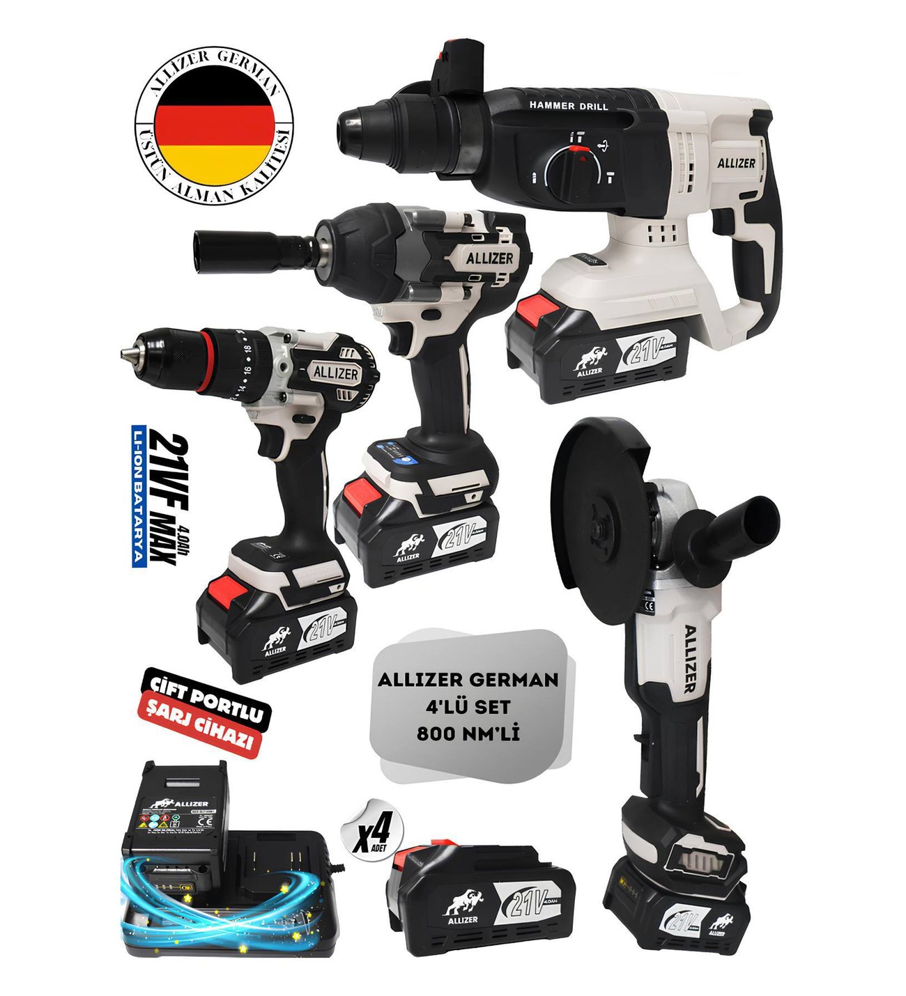 ALLİZER GERMAN PRO 4LÜ SET GRİ 800 NMLİ ALMAN MARKASI
