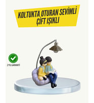 Northcity Okuyan Çift Figürlü Dekoratif Gece Lambası - Romantik ve Enerji Tasarruflu Hediye Seçeneği