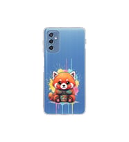 Samsung Galaxy M52 ile Uyumlu Splash Tilki Tasarımlı Şeffaf Silikon Kılıf