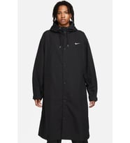 Nike Men's Swoosh Woven Oversize Long Jacket Erkek Kapüşonlu Geniş Kalıp Uzun Dokuma Ceket Siyah