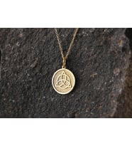 14 Ayar Katı Altın Kaplama Triquetra Kolye, Kişiye Özel Triquetra Kolye