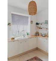 Naturel Potlu Ekose Tül Perde Retro (Gri)