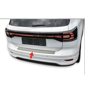 Vw T-Cross Krom Arka Tampon Üstü Koruma 2018> Paslanmaz Çelik Taşlı (Gümüş)