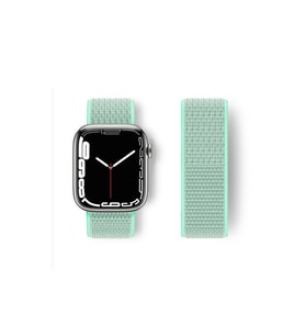 Apple Watch 42mm Hasırlı Cırtcırtlı Kordon - Turkuaz