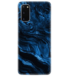 Samsung A02S A03S A10 A12 A13 A21S A22 Kılıf Desenli Silikon Blue MArble 1379