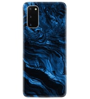 Samsung A02S A03S A10 A12 A13 A21S A22 Kılıf Desenli Silikon Blue MArble 1379