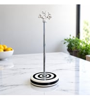 Kağıt Havluluk Rulo Peçetelik Mutfak Aksesuarı Seramik Siyah Klasik Zebra GÜMÜŞ Mercan - Feray Home