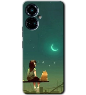 Tecno Camon 19 Pro Kılıf HD Desen Baskılı Kılıf - Kedili Kız