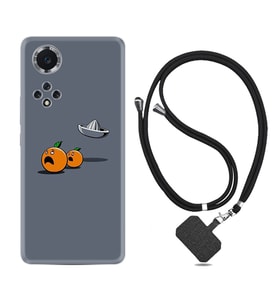 Huawei Nova Y70 Y90 Nova 9 SE  Kılıf Boyun Askılı Silikon Orange Escape 1374